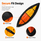 Black kayak cover with elastic edge and buckle straps for secure storage