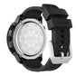 Rugged smartwatch with black strap and metal case back with THARSIS marking