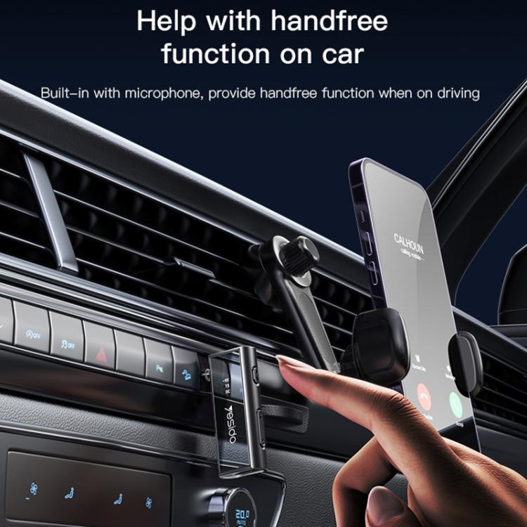 Car 3.5mm Bluetooth audio adapter with built-in microphone for hands-free calls