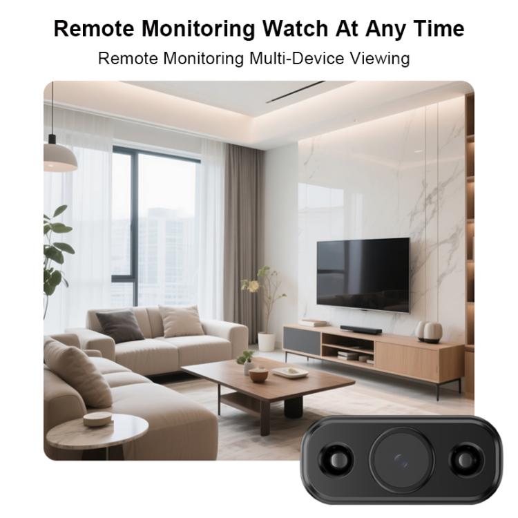 Black mini remote monitoring camera with dual-lens face