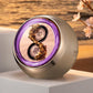 Car aromatherapy ornament with purple LED light, gold-toned base and rotating dragon detail