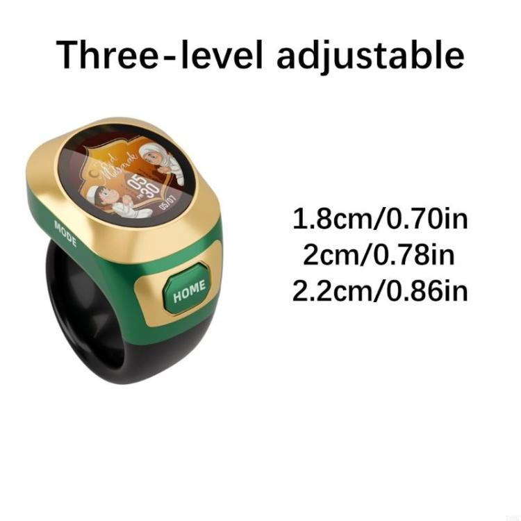 Green smart counter ring with oval color display and HOME button