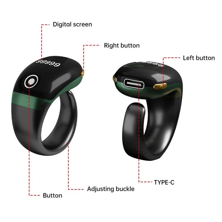 S7 Pro Adjustable Size Touch Smart Bluetooth Prayer Ring Counter, S7 Pro (Black), S7 Pro (Green), S7 Pro (Rose Gold)