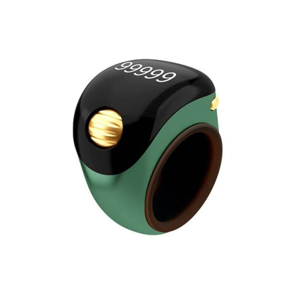 Green and black smart prayer ring counter with 99999 on top