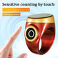 Smart Bluetooth prayer counter ring, wine red with gold trim and black OLED display 128
