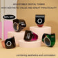 Adjustable smart prayer ring counters with digital OLED screens and touch controls