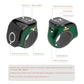 Adjustable smart touch Bluetooth prayer counter ring with OLED display, black and green