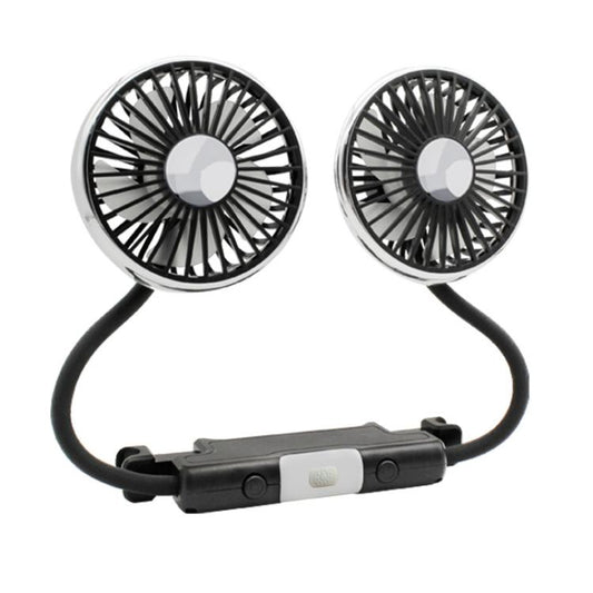 SUITU Car Rear Seats Dual-head USB Electric Cooling Fan, 5-Blade Fan, Rear-seat Headrest, Flexible Hose Fan-Detachable Power Cable, Flexible Hose Fan-Integrated Power Cable, Seat-back Fan