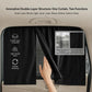 Black double-layer car window shade curtain with outer blackout and inner mesh layer