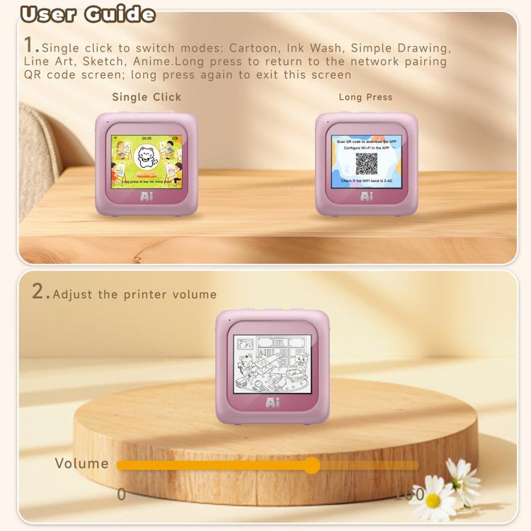 B6 AI Intelligent Kids Printer with 2.8-inch Screen