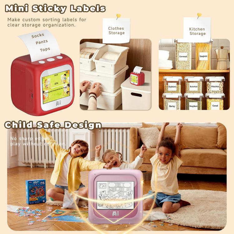 B6 AI Intelligent Kids Printer with 2.8-inch Screen
