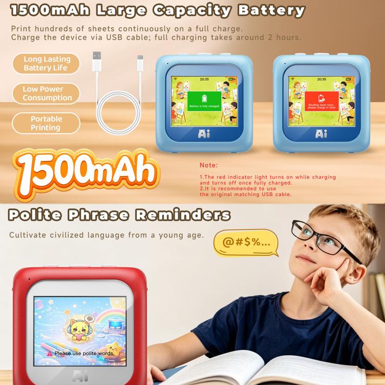 B6 AI Intelligent Kids Printer with 2.8-inch Screen