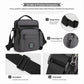 WEIXIER men’s black crossbody bag with adjustable single shoulder strap and zip pockets
