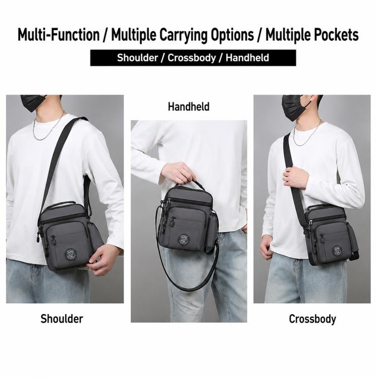 WEIXIER black crossbody bag worn on shoulder, crossbody, and handheld styles