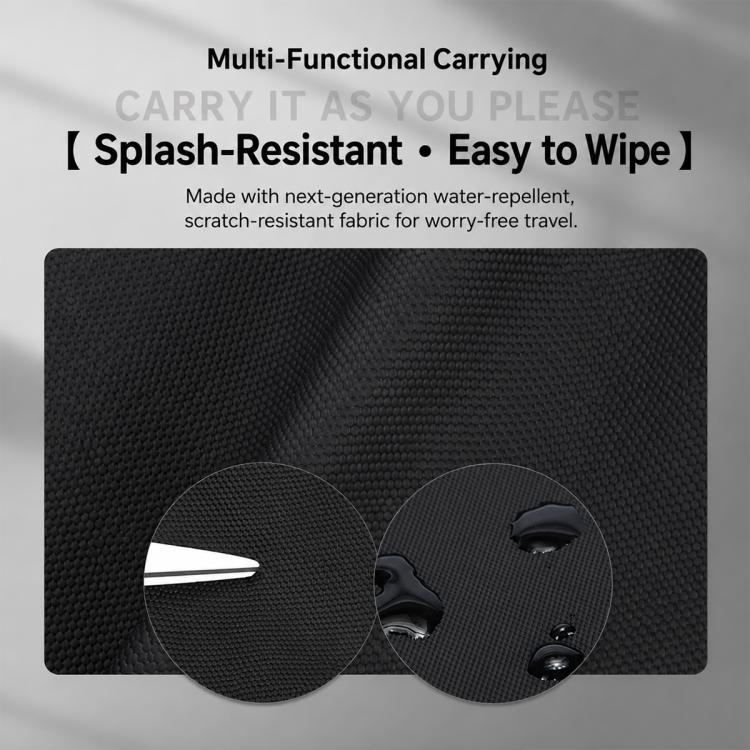 Black textured fabric panel for a waterproof chest bag, showing grip-like surface