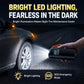 Black air inflator with bright LED lighting, SOS emergency mode, and digital pressure screen