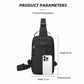 Black men crossbody chest bag with front zip pockets and room for smartphone