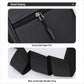 Black crossbody bag with zipper pull and wide comfortable shoulder strap