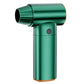 Handheld turbo air blower with green body and orange nozzle ring