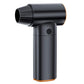Handheld turbo air blower with black body and orange base trim