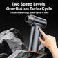 Handheld turbo air blower with fingertip control on the power button
