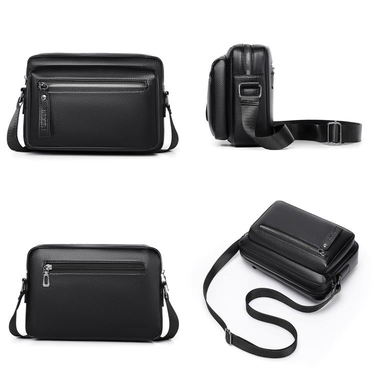 WEIXIER D1228 Retro Lychee Texture Waterproof Large Capacity Shoulder Crossbody Bag