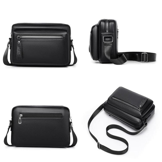WEIXIER D1228 Retro Lychee Texture Waterproof Large Capacity Shoulder Crossbody Bag