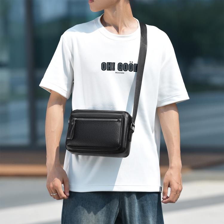 WEIXIER D1228 Retro Lychee Texture Waterproof Large Capacity Shoulder Crossbody Bag