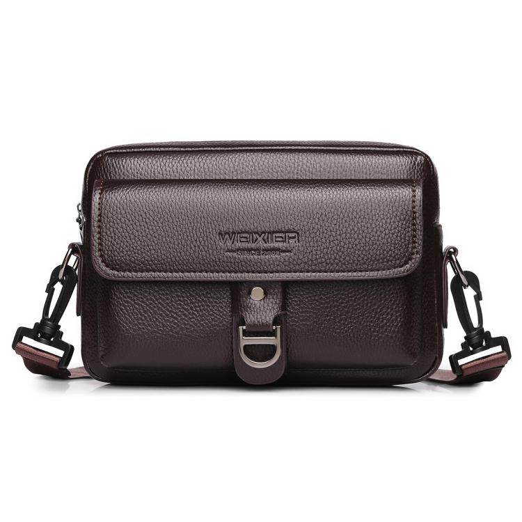 WEIXIER D1229 Lychee Texture Shoulder Crossbody Bag Large Capacity Waterproof Sling Bag