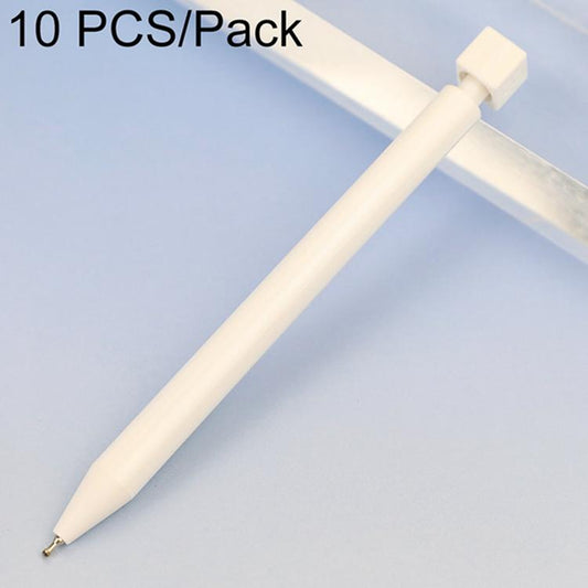 10 PCS/Pack Rotatable Dice Retractable Plastic Medium-oil Ballpoint Pen, White, Pink White, Pink, Red White, Red, Yellow White, Yellow, Blue White, Blue, Purple White, Purple