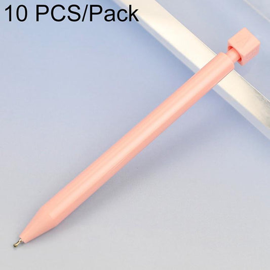 10 PCS/Pack Rotatable Dice Retractable Plastic Medium-oil Ballpoint Pen, White, Pink White, Pink, Red White, Red, Yellow White, Yellow, Blue White, Blue, Purple White, Purple