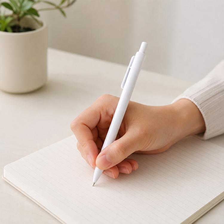 10 PCS/Pack Retractable Minimalist White Ballpoint Pen, 0.7mm Bullet Tip