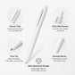 10 PCS/Pack Retractable Minimalist White Ballpoint Pen, 0.7mm Bullet Tip