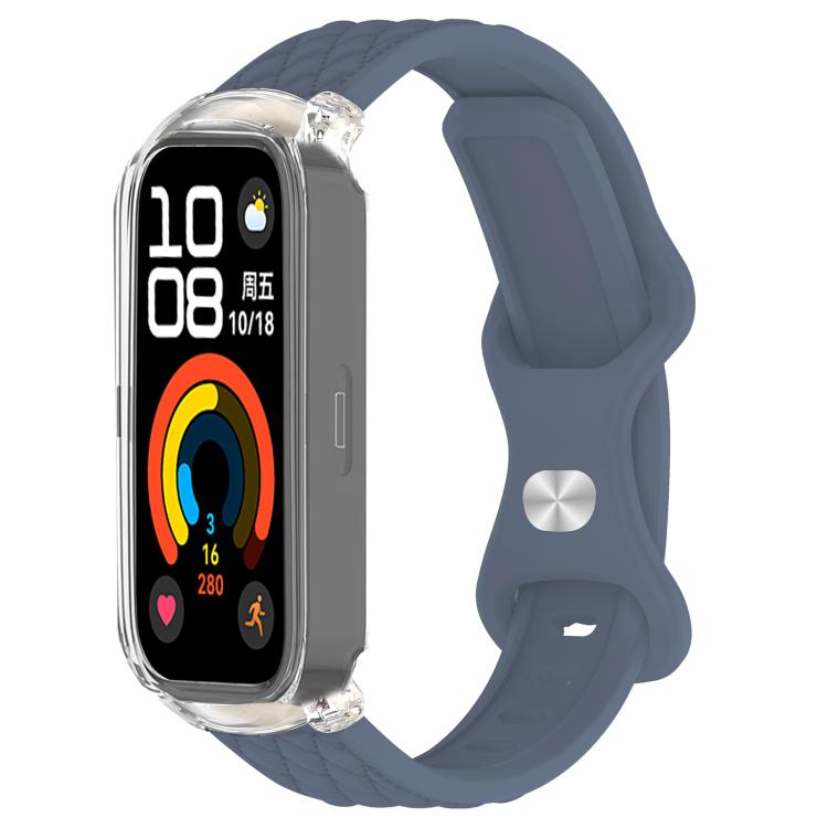 xDfind Integrated Butterfly Buckle Leather-textured Silicone Watch Band, For Huawei Band 11 Pro / 11 Pro NFC, For Huawei Band 11 / 11 NFC