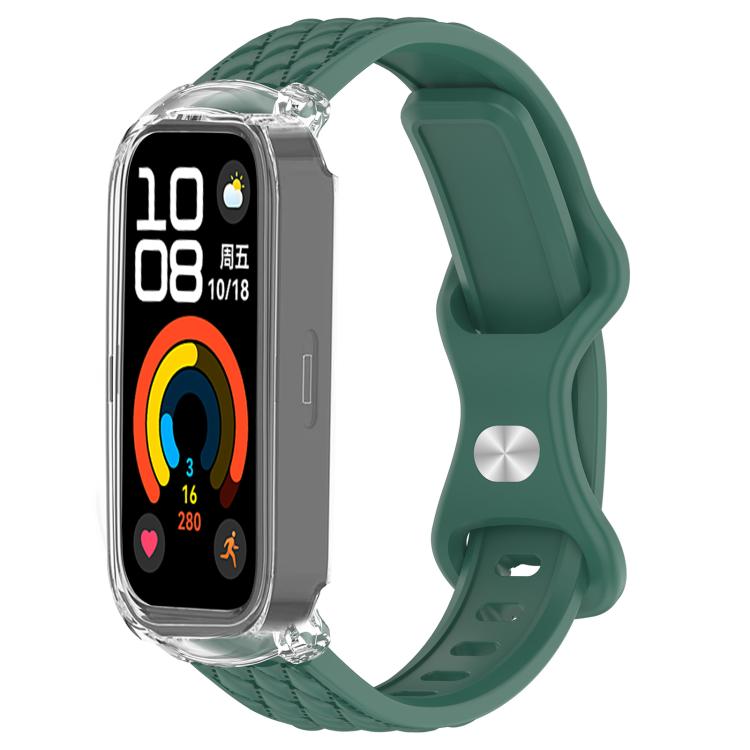 xDfind Integrated Butterfly Buckle Leather-textured Silicone Watch Band, For Huawei Band 11 Pro / 11 Pro NFC, For Huawei Band 11 / 11 NFC