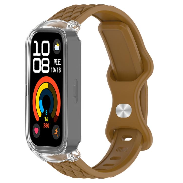 xDfind Integrated Butterfly Buckle Leather-textured Silicone Watch Band, For Huawei Band 11 Pro / 11 Pro NFC, For Huawei Band 11 / 11 NFC