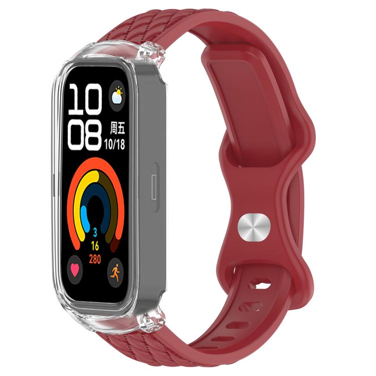 xDfind Integrated Butterfly Buckle Leather-textured Silicone Watch Band, For Huawei Band 11 Pro / 11 Pro NFC, For Huawei Band 11 / 11 NFC