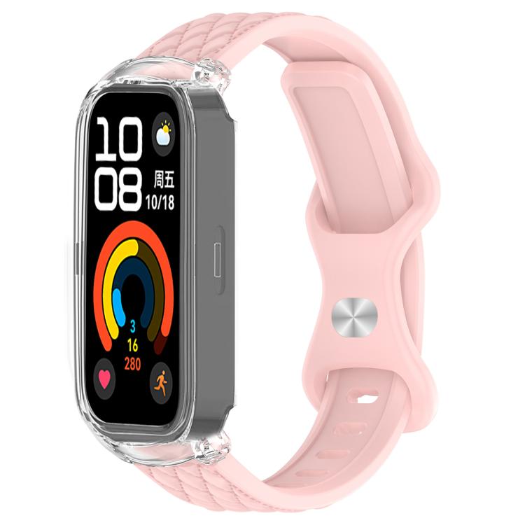 xDfind Integrated Butterfly Buckle Leather-textured Silicone Watch Band, For Huawei Band 11 Pro / 11 Pro NFC, For Huawei Band 11 / 11 NFC