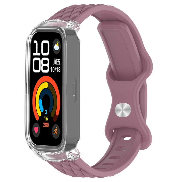 xDfind Integrated Butterfly Buckle Leather-textured Silicone Watch Band, For Huawei Band 11 Pro / 11 Pro NFC, For Huawei Band 11 / 11 NFC