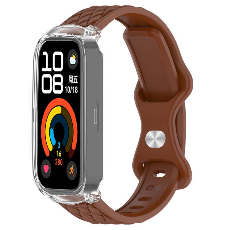 xDfind Integrated Butterfly Buckle Leather-textured Silicone Watch Band, For Huawei Band 11 Pro / 11 Pro NFC, For Huawei Band 11 / 11 NFC