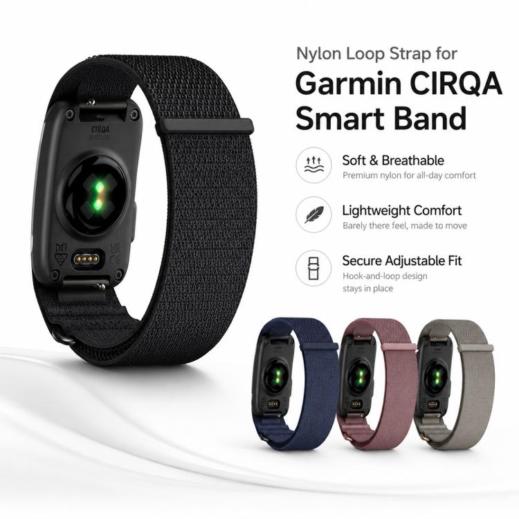 For Garmin CIRQA Smart Band xDfind Woven Nylon Hook and Loop Fastener Watch Band, S-M Wrist Circumference 120-200mm, L-XL Wrist Circumference 145-240mm