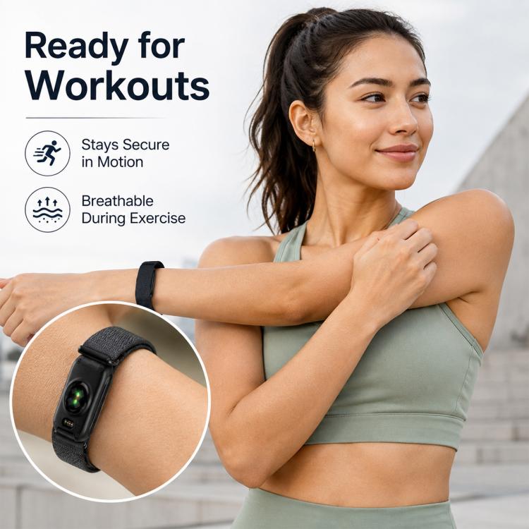For Garmin CIRQA Smart Band xDfind Woven Nylon Hook and Loop Fastener Watch Band, S-M Wrist Circumference 120-200mm, L-XL Wrist Circumference 145-240mm