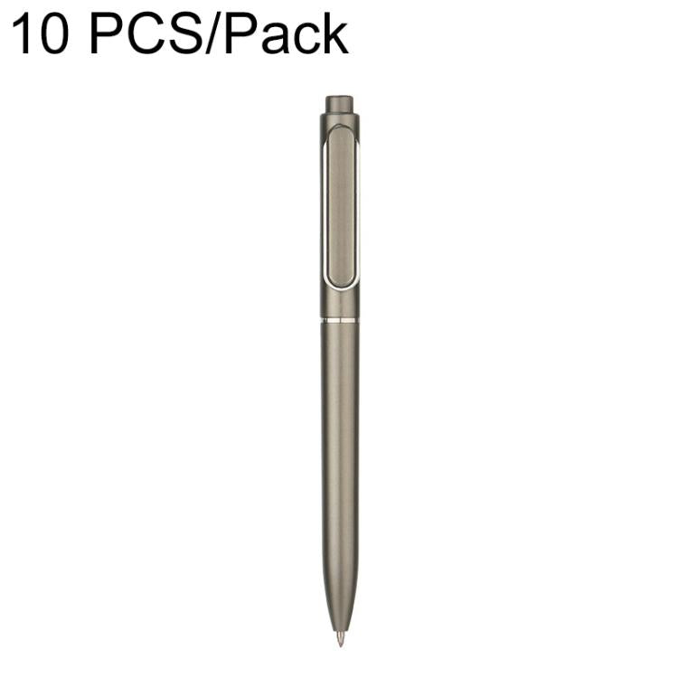 Metal bullet tip gel pen refill, retractable, silver barrel