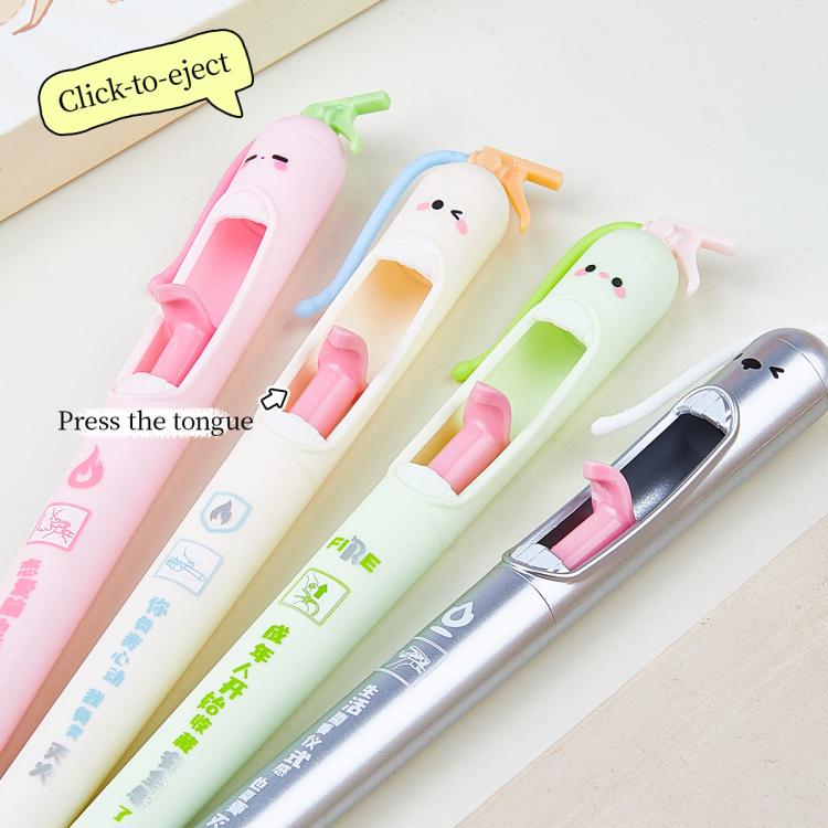 4 PCS/Set Fire Extinguisher Design 0.5mm Tip Retractable Gel Pen for Students