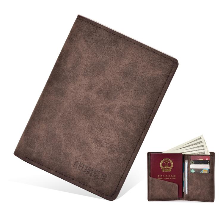 RECHRSLM PU Leather Passport Document Storage Card Bag