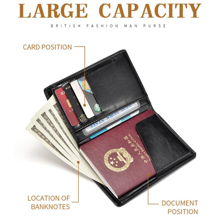 RECHRSLM PU Leather Passport Document Storage Card Bag