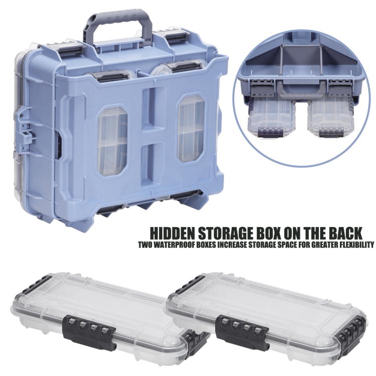 Large Portable Handheld Lure Fishing Tackle Box Waterproof Dual-Layer Multi Grids Container