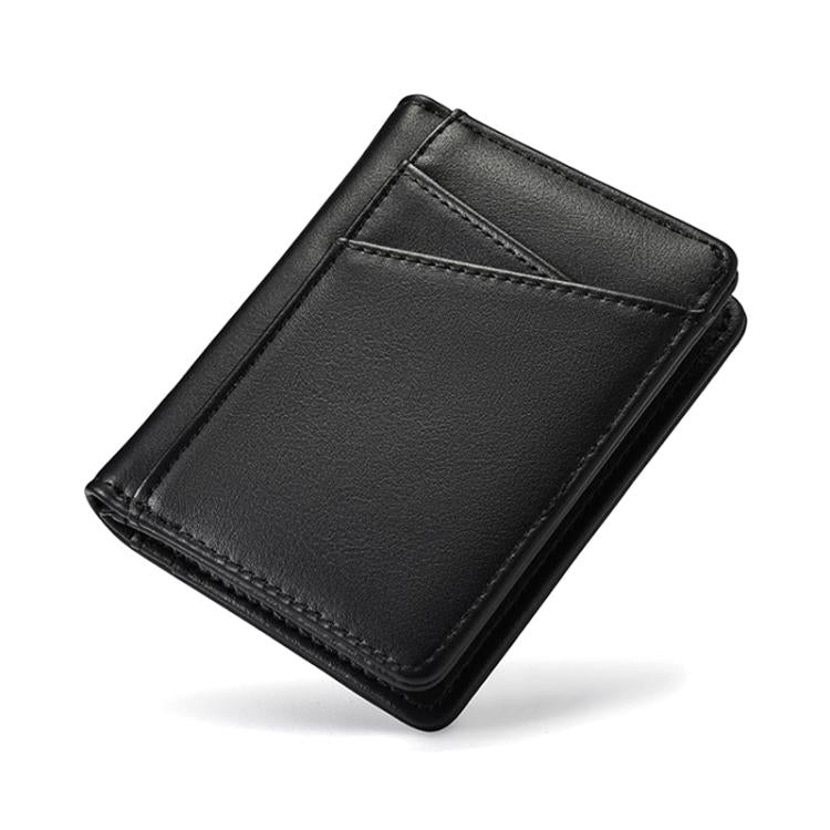 Ultra-thin Multi-card Slot Oil Waxed Leather Short Wallet