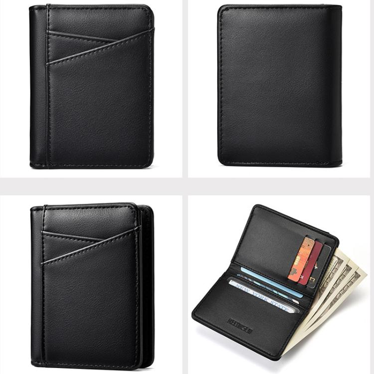 Ultra-thin Multi-card Slot Oil Waxed Leather Short Wallet