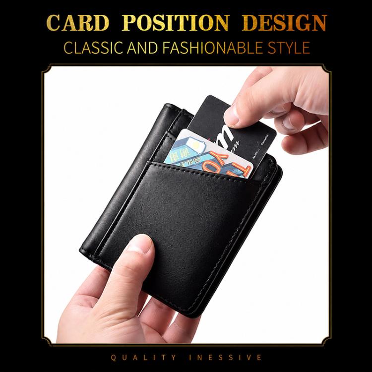 Ultra-thin Multi-card Slot Oil Waxed Leather Short Wallet